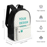 Custom Kids Backpack, "YOUR DESIGN HERE", polyester bookbag for school, large capacity, side pockets