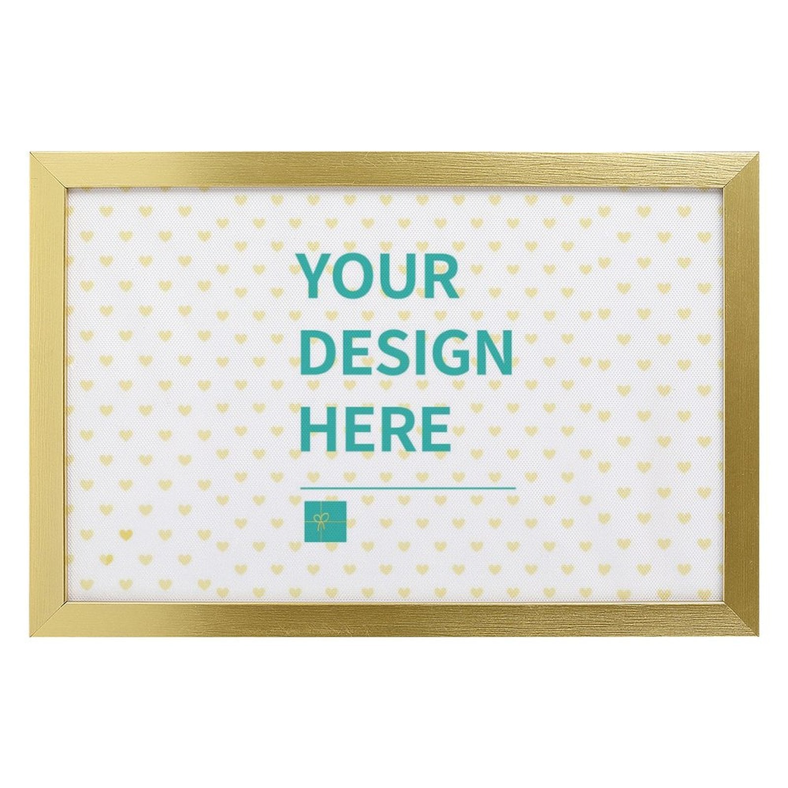 Personalized Canvas Print with gold frame, featuring 'YOUR DESIGN HERE', custom wall art for gifts from MyArtsyGift