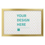 Personalized Canvas Print with gold frame, featuring 'YOUR DESIGN HERE', custom wall art for gifts from MyArtsyGift