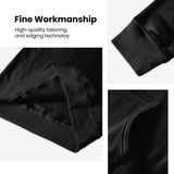 Black Gildan men's hooded sweatshirt detail, showcasing fine workmanship and tailoring.