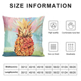 Pineapple pillow cover for sofa or couch, soft plush material, available sizes.