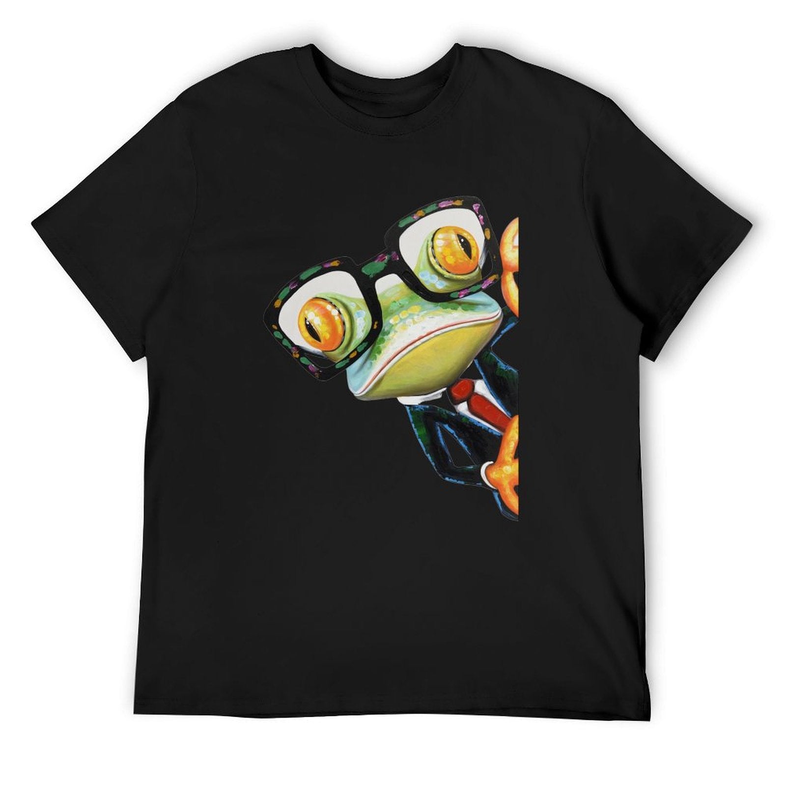 Men's black short sleeve tee with frog design, MyArtsyGift, Classic Tees