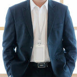 Custom ID badge holder with heart pattern, ideal for office, teacher, and student use.