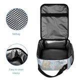 Insulated lunch bag featuring netbag and easy-to-clean interior, ideal for office or school.