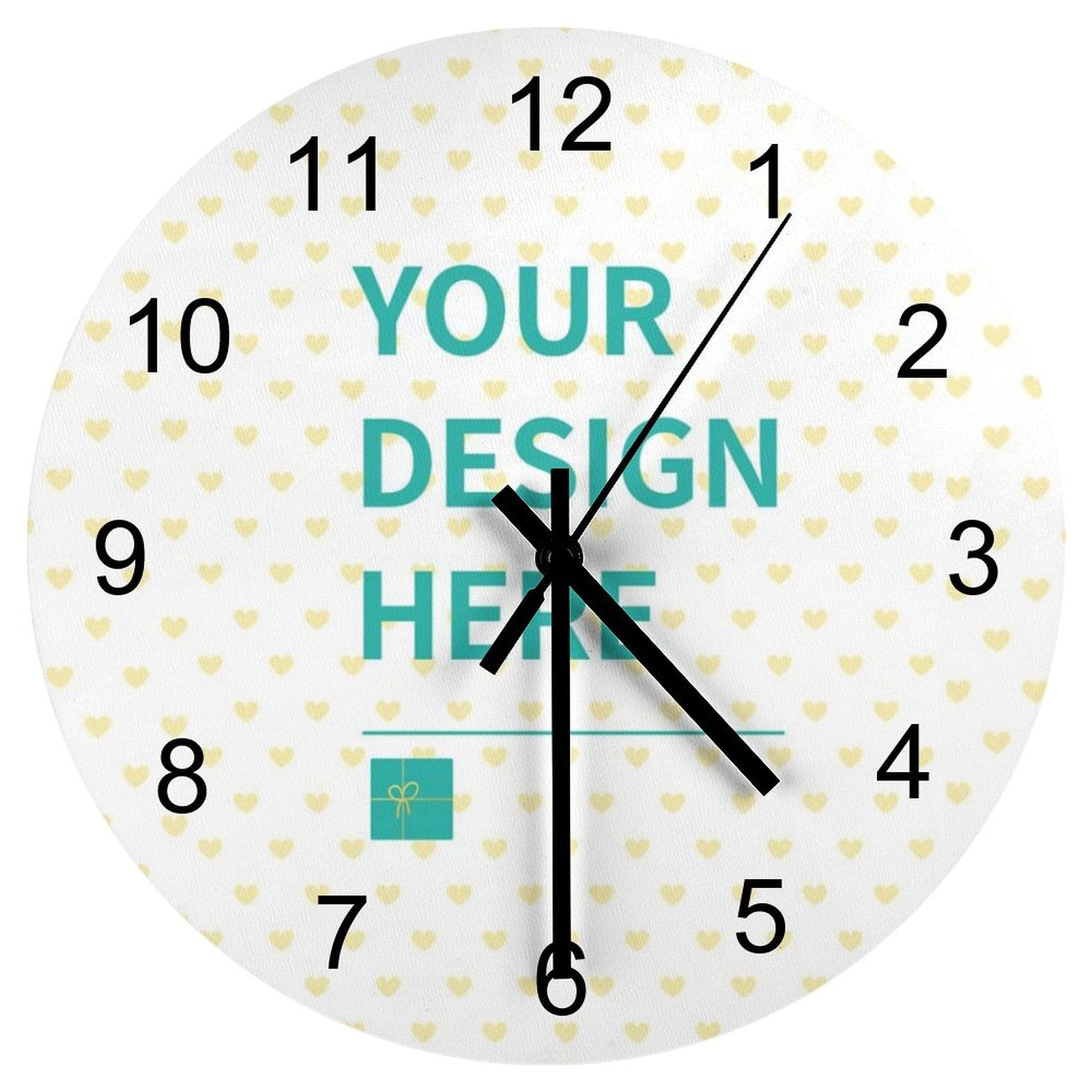 Customizable round wooden wall clock with personalized design. Perfect for home, office, and housewarming gifts.