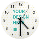 Customizable round wooden wall clock with personalized design. Perfect for home, office, and housewarming gifts.