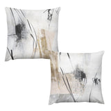 Set of 2 abstract short plush pillow covers for home sofa decor