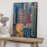 New York City modern canvas print, featuring colorful buildings and cityscape view, perfect for home decor