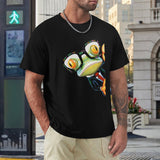 Men's black crew neck t-shirt with frog graphic, MyArtsyGift, Classic Tees, S - 6XL