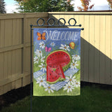 Welcome watermelon garden flag for yard farmhouse decor, polyester material