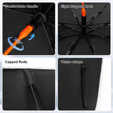 Car windshield sun shade umbrella features: comfortable handle, eight support rods, and velcro straps, MyArtsyGift