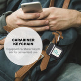 Black custom Airpod case with carabiner keychain. Personalized design area for Airpods 1 & 2.