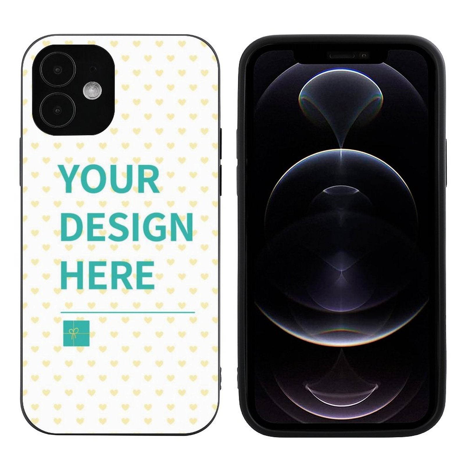 Custom iPhone 12 case with personalized design - Your Design Here. Protective TPU phone cover with unique artwork.