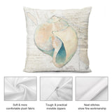 Seashell pillow cover, featuring soft plush fabric, invisible zipper, and fine workmanship, perfect home sofa decor