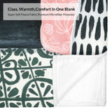 Soft flannel blanket with abstract art, featuring fleece fabric, premium polyester for sofa, couch, or bed.