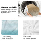 Beach Blue Seaside Flannel Blanket - machine washable, soft and skin-friendly material.