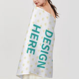 Custom winter scarf with design area, showcasing imitation cashmere material. Personalized scarf with text "DESIGN HERE".