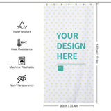 Customizable shower curtain with design, water-resistant, machine washable, and heat resistant.
