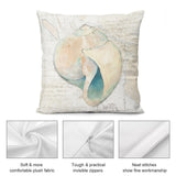 Seashell design plush throw pillow cover, soft and comfortable, with invisible zippers, and fine workmanship.