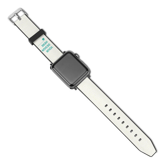 Custom Apple Watch band, white PU leather strap with personalized design, for iWatch Series