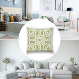 Decorative plush pillow cover, olive green geometric design, soft for sofa and living room decor - MyArtsyGift