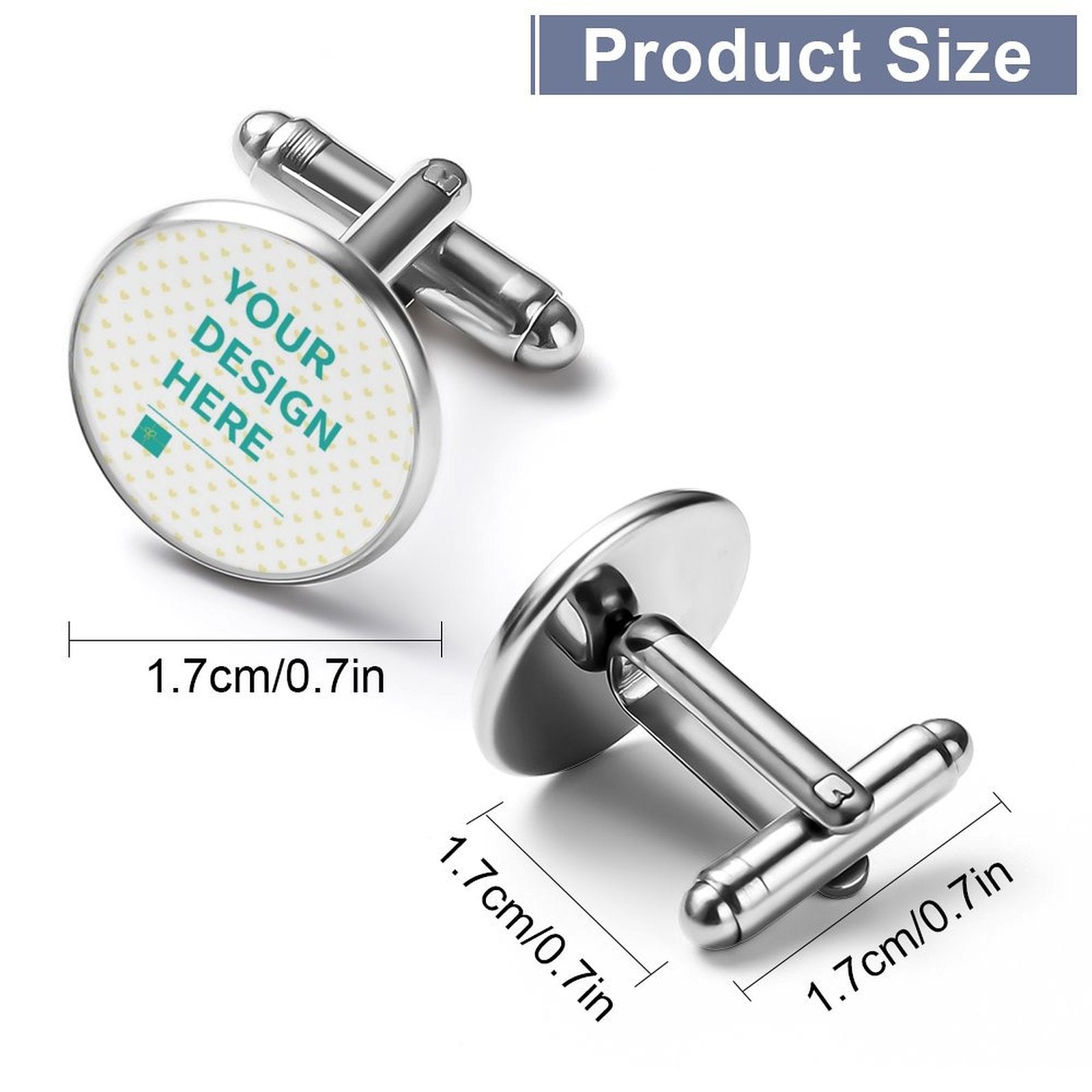 Custom cufflinks with your design, alloy metal, perfect personalized gift for men