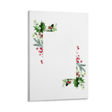 Custom Loose-leaf Notebook with Watercolor Holly and Red Berries Border