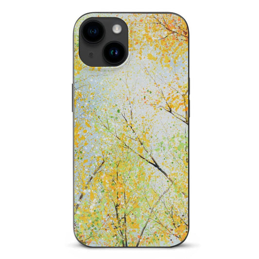 iPhone 15 case with autumn tree art, anti-slip, shockproof phone cover for women and men