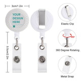 Personalized Badge Reel Holder with Clip, Customizable PP material, 360 rotation for women men