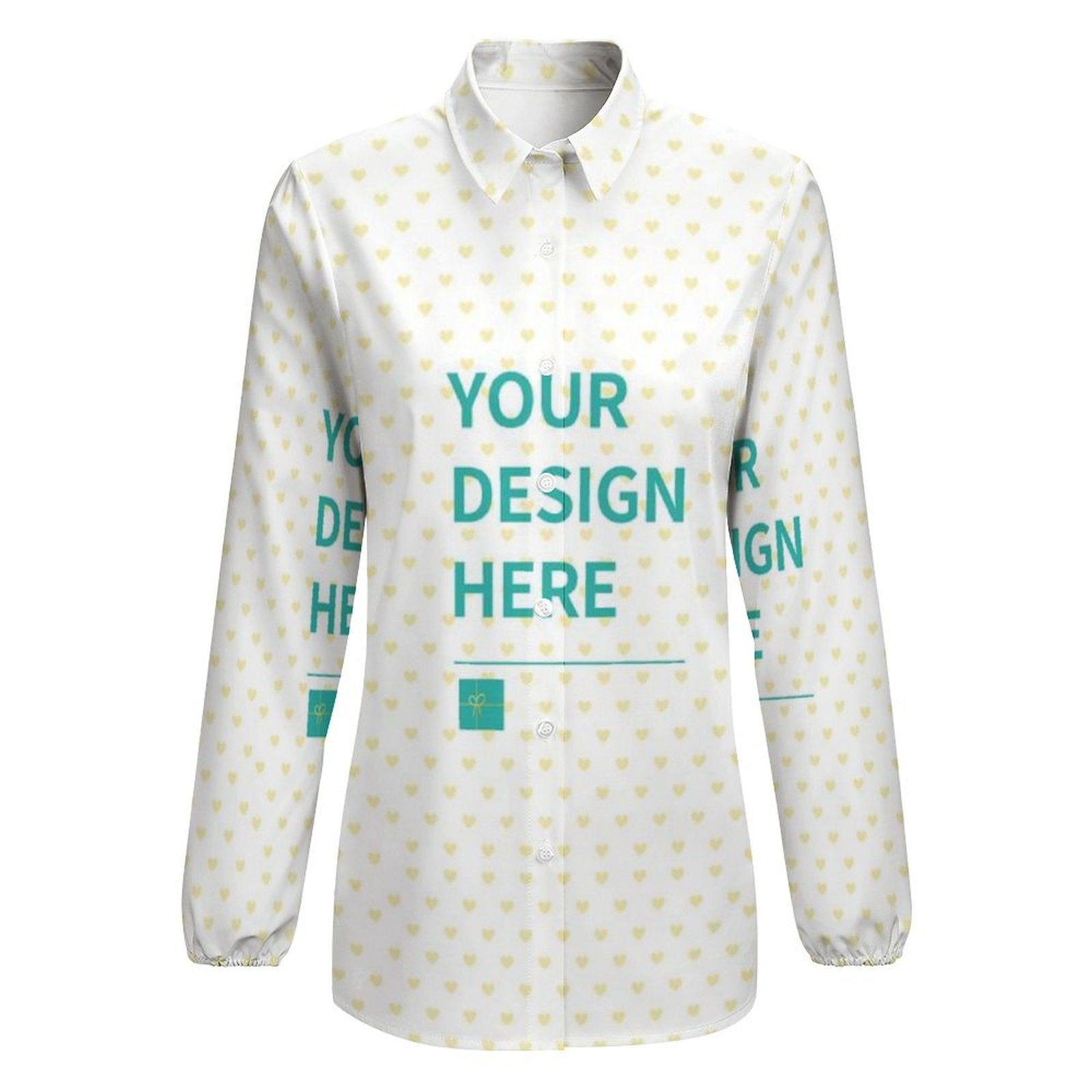 Customizable women's vintage V-neck shirt with 'YOUR DESIGN HERE' design
