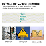 Custom metal sign "YOUR DESIGN HERE", personalized for office, home, or business. Metal sign versatility.