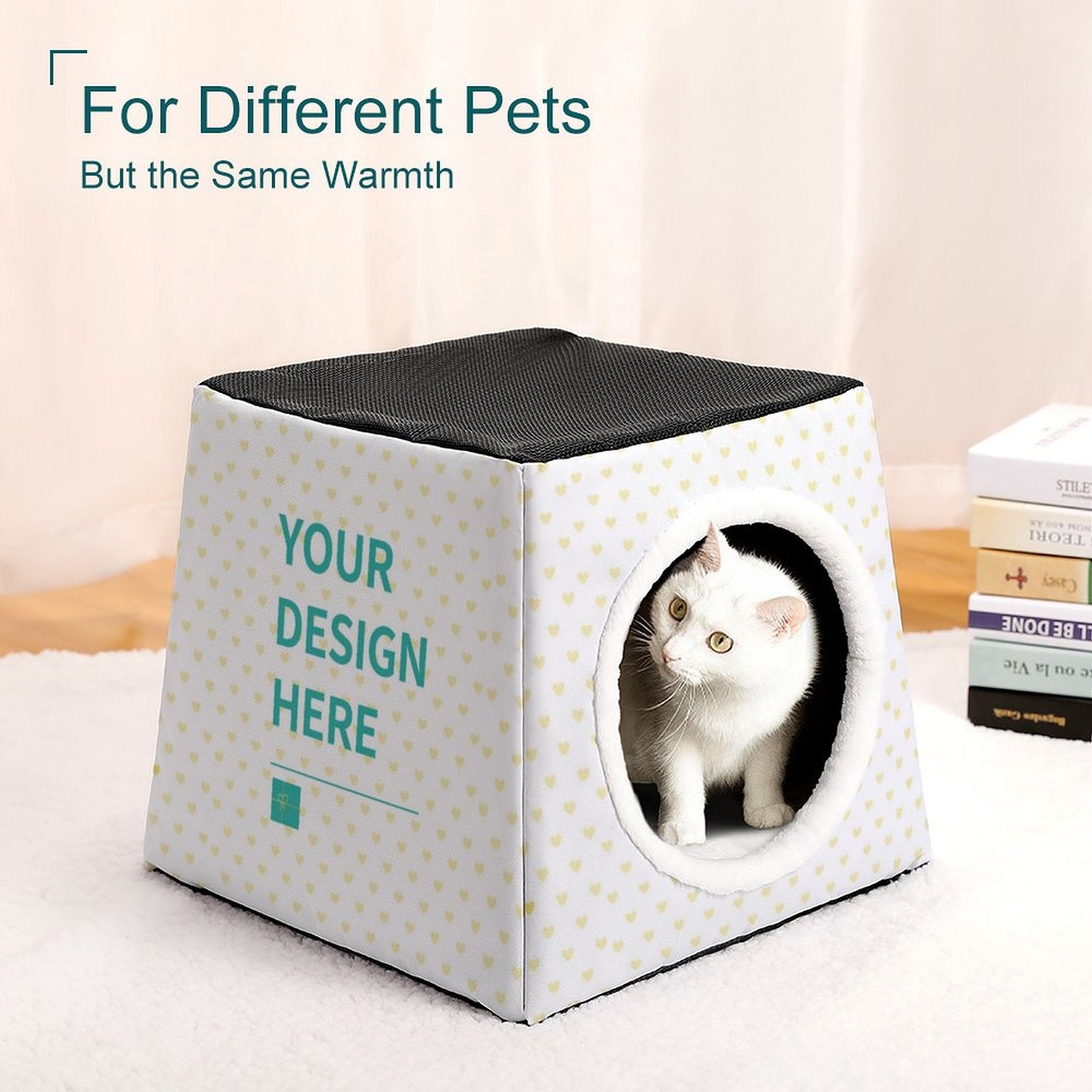 Custom capsule pet house with your design option, made of Oxford fabric, suitable for small cats or dogs