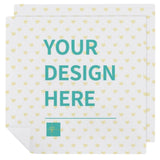 Customizable table napkin with your design, white with hearts pattern