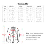 Women's blazer size chart with measurements. Find your perfect fit for personalized office jackets at MyArtsyGift.