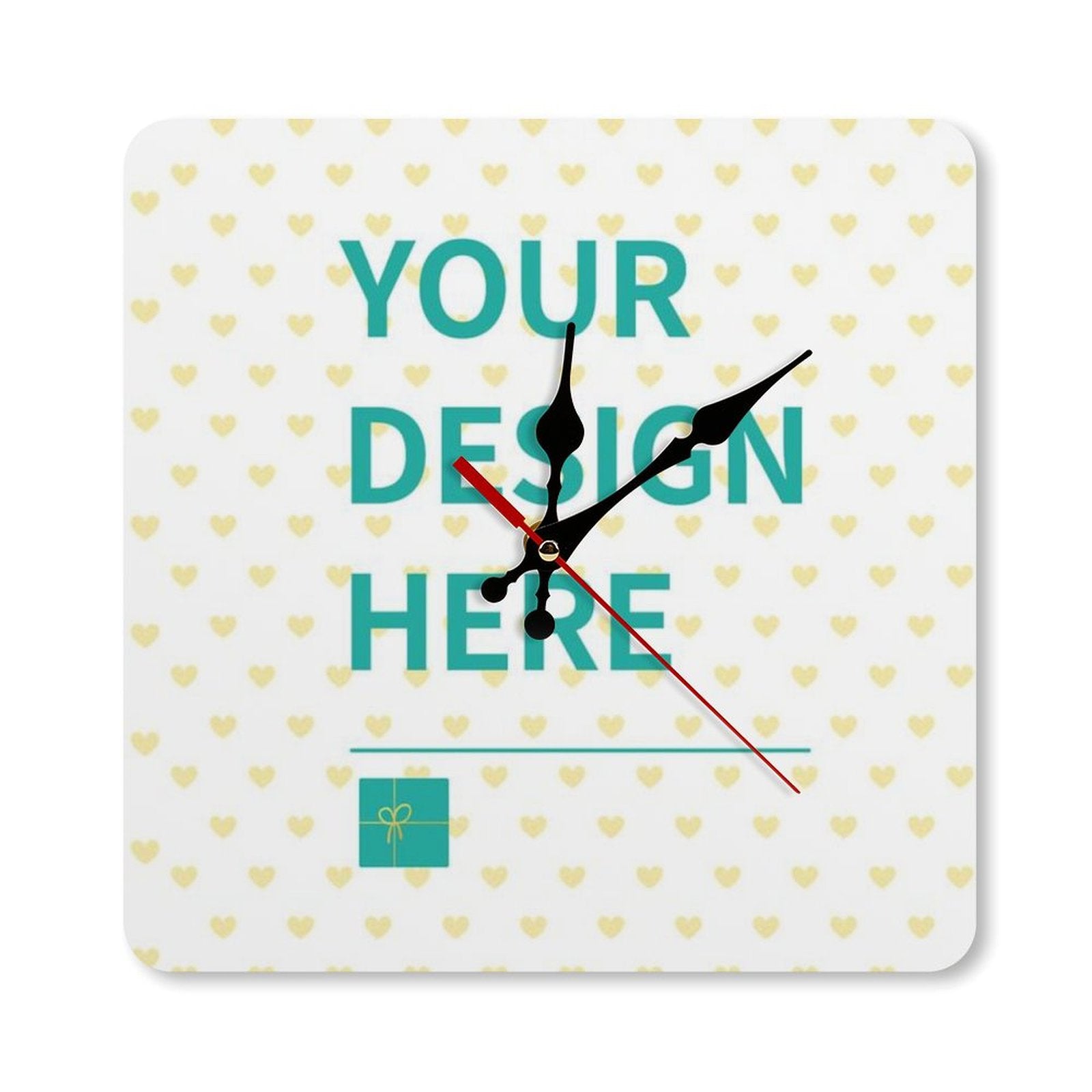 Personalized Simplicity Wooden Wall Clock with Your Design, Custom Square Clock, Home Decor Gift