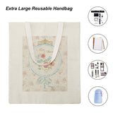 Canvas tote bag with floral Mon Amour design, reusable shopping bag