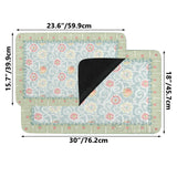 Floral desert door mat with light blue background and floral design, perfect for indoor/outdoor use, with size indication.