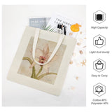 Orchid canvas tote bag, cotton-polyester blend, Wild Apple art, reusable shopping bag, high capacity and easy to carry