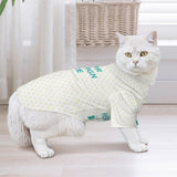 Custom cat shirt vest in cream with heart pattern. Stylish and cool summer outfit.