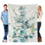 Eucalyptus IV vintage flannel blanket, soft and cozy, perfect for home decor and gifting.