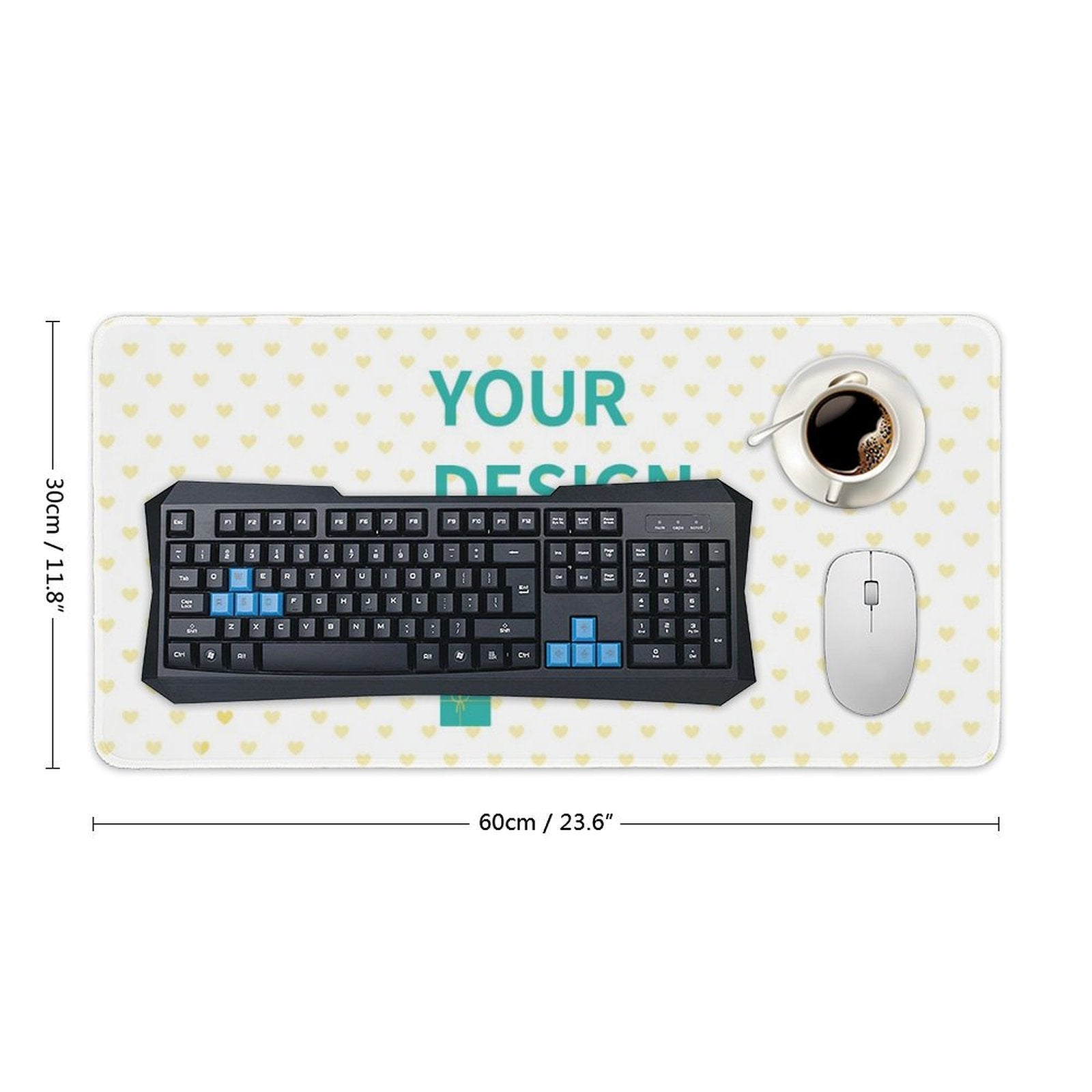 Personalized gaming mousepad. Customize your design, desk mat for home and office. Durable rubber material.