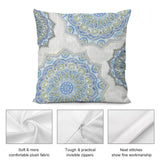 MyArtsyGift plush throw pillow cover with mandala design, soft fabric, and invisible zipper.