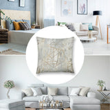 Geometric gold plush pillow cover for sofa or couch, abstract design, soft and fluffy, modern home decor.