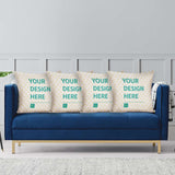 MyArtsyGift - Custom Pillow Case Set of 4 Personalized Cotton Linen Throw Pillow Cases for Bedroom, Living Room