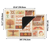 Autumn Entrance Doormat with 'Home Sweet Home' text, fall design and rubber material.