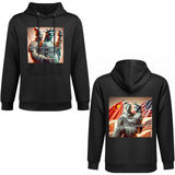 Black meme hoodie, Rednote isn't the stepfather, Statue of Liberty and warrior design, MyArtsyGift