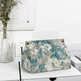 Floral PU tissue box cover rectangular for bathroom or office; MyArtsyGift.com