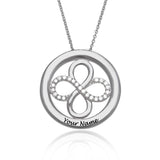 Personalized Infinite Circular Necklace Pendant in Silver, Custom Engraving 'Your Name' - MyArtsyGift
