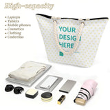 Tote Bag Large Handles Beach Bag with Zipper for Shopping Groceries Travel Outdoors Swim Pool Bag