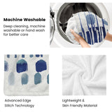 Modern Blue Abstract Flannel Blanket, machine washable, soft and skin friendly material, cozy design for sofa, couch, and bed